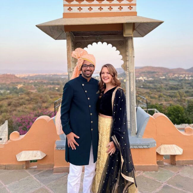 Andrea and Rishab in Udaipur: Indian Outfit